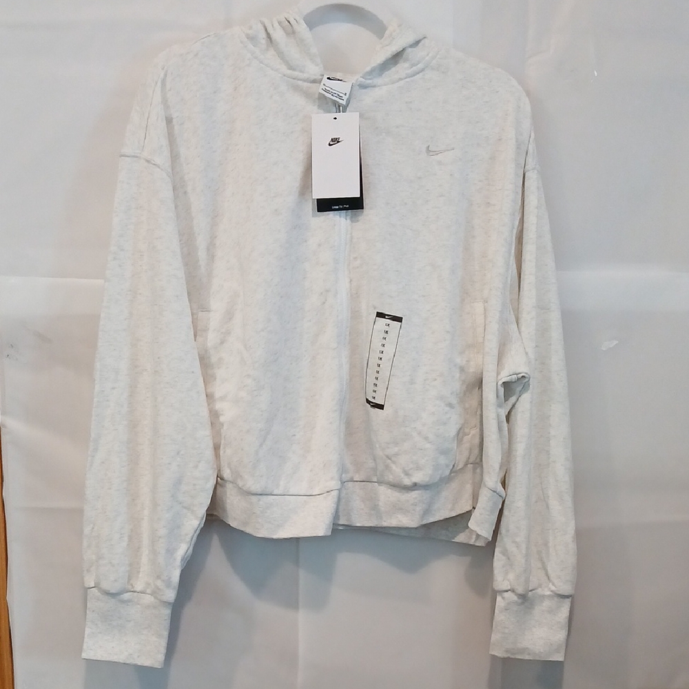 Nike Light Gray Crop Hoodie